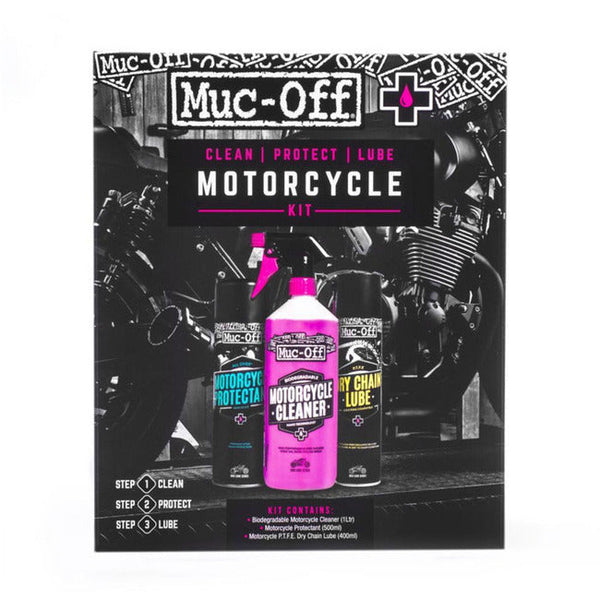 Kit entretien MUC-OFF Motorcycle Clean Protect & Lube Kit