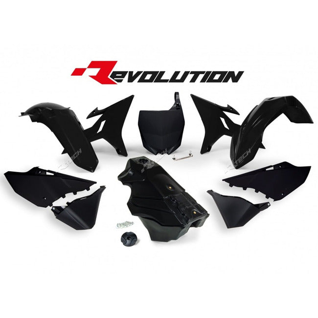 Kit Plastique Racetech Revolution Noir + Réservoir noir Yamaha YZ125/250 (02-21)