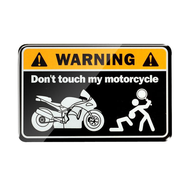 stickers decal autocollant humour warning attention pas toucher don't touch my bike moto sportive R1 cbr 